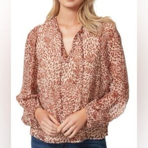 NWT Gorgeous Leopard Print Jessica Simpson Blouse Large
